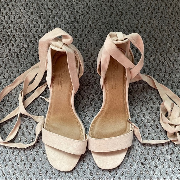 ASOS Blush Tie Heels - Picture 2 of 6